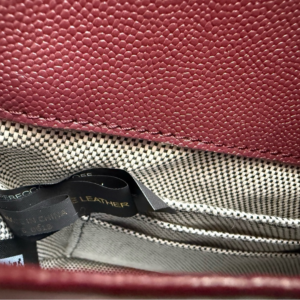 Rebecca Minkoff Jean Crossbody Chain Strap Mini Purse in Burgundy - Picture 15 of 16